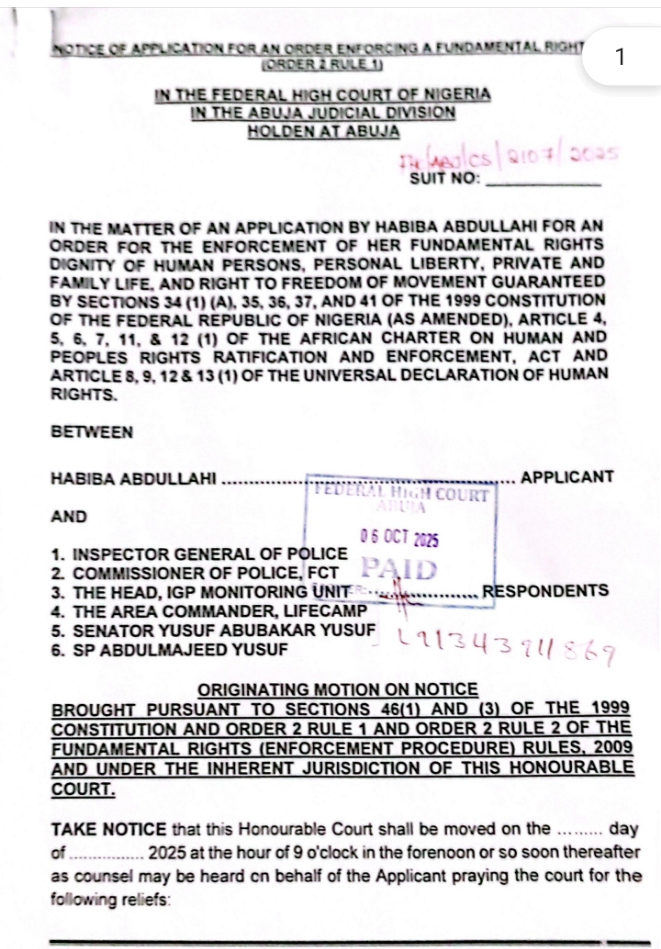 Woman Drags Police, Senator Yusuf Abubakar To Court Over Alleged Rights Violation